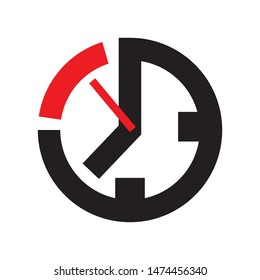 clock icon or symbol, last minut, last chance concept, vector illustration