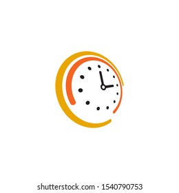 Clock icon symbol logo design vector illustration template