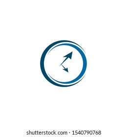 Clock icon symbol logo design vector illustration template