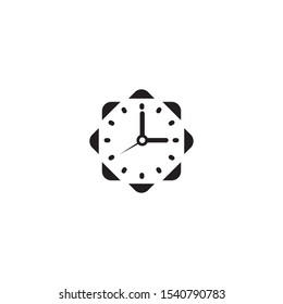 Clock icon symbol logo design vector illustration template