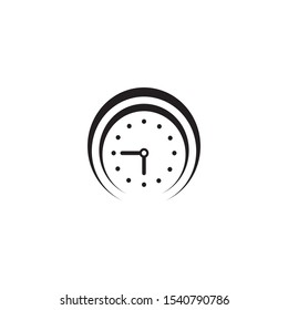 Clock icon symbol logo design vector illustration template