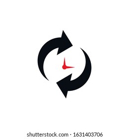 Clock icon symbol logo design vector illustration template

