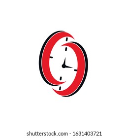 Clock icon symbol logo design vector illustration template

