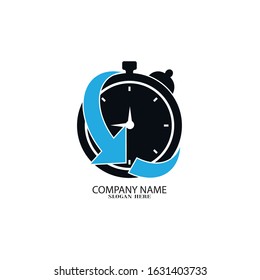 Clock icon symbol logo design vector illustration template

