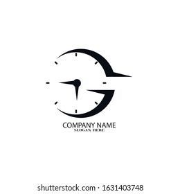 Clock icon symbol logo design vector illustration template

