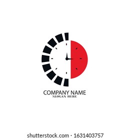 Clock icon symbol logo design vector illustration template

