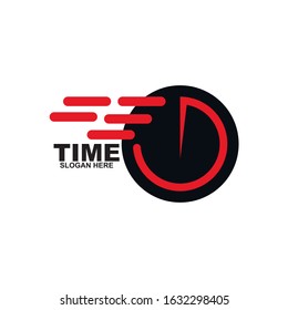 Clock icon symbol logo design vector illustration template
