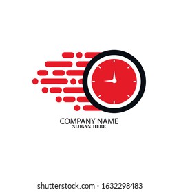Clock icon symbol logo design vector illustration template
