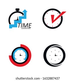Clock icon symbol logo design vector illustration template
