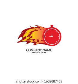 Clock icon symbol logo design vector illustration template
