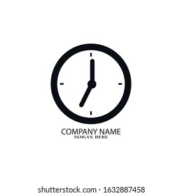 Clock icon symbol logo design vector illustration template
