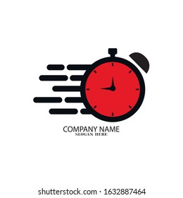 Clock icon symbol logo design vector illustration template
