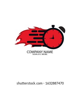 Clock icon symbol logo design vector illustration template
