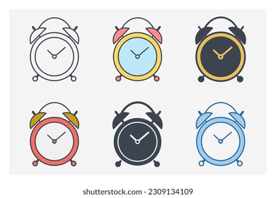 Plantilla de símbolo de icono de reloj para la ilustración vectorial de la colección de diseño gráfico y web