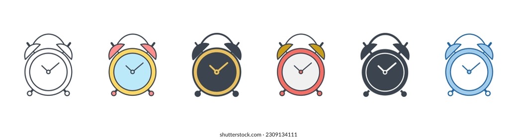 Clock icon symbol template for graphic and web design collection logo vector illustration