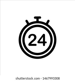 Clock icon. Symbol of time with trendy flat line style icon for web, logo, app, UI design. isolated on white background. vector illustration eps 10