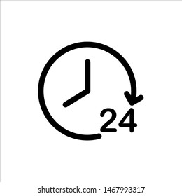 Clock icon. Symbol of time with trendy flat line style icon for web, logo, app, UI design. isolated on white background. vector illustration eps 10
