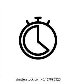 Clock icon. Symbol of time with trendy flat line style icon for web, logo, app, UI design. isolated on white background. vector illustration eps 10
