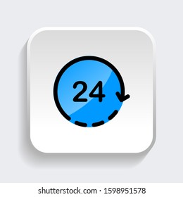 Clock icon. Symbol of time with trendy filled line style icon vector illustration eps 10