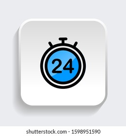 Clock icon. Symbol of time with trendy filled line style icon vector illustration eps 10