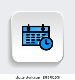 Clock icon. Symbol of time with trendy filled line style icon vector illustration eps 10