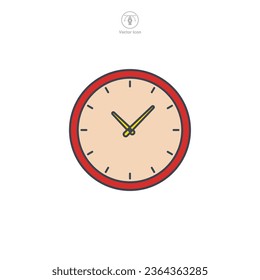 Clock icon symbol vector illustration isolated on white background