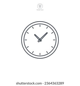 Clock icon symbol vector illustration isolated on white background