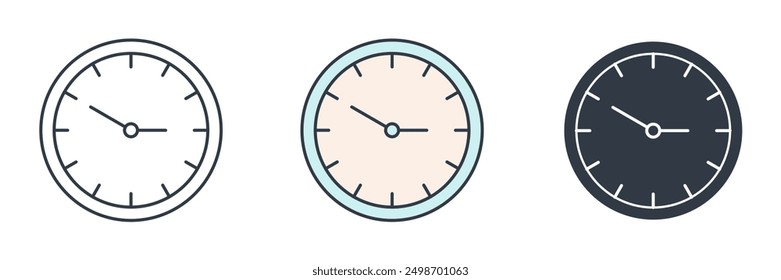 Clock icon symbol vector illustration isolated on white background