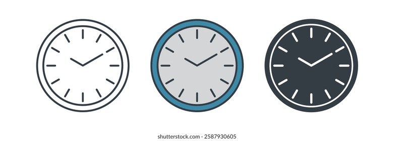 Clock icon symbol vector illustration isolated on white background