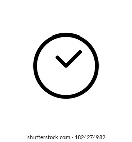 Símbolo de icono de reloj vector aislado en fondo blanco