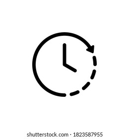 Clock icon symbol vector on white background.