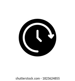 Clock icon symbol vector on white background