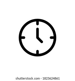 Clock icon symbol vector on white background