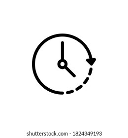 Clock icon symbol vector on white background