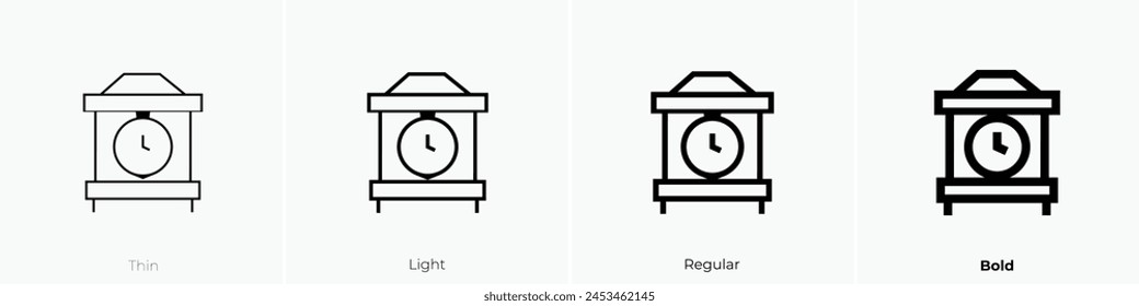 clock icon. Thin, Light Regular And Bold style design isolated on white background