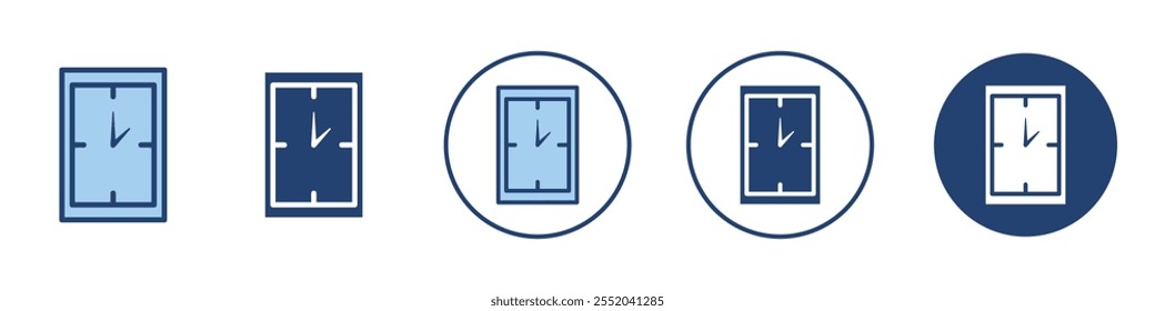 Clock icon Thin line art isolated