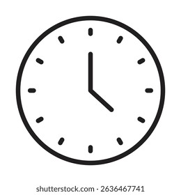 Clock icon Thin line illustration