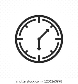 Clock icon. Thin line clock icon on white background, Clock icon in trendy flat line style