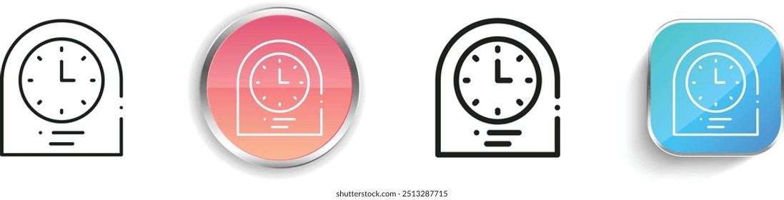 clock icon. Thin Linear, Regular and Button Style Design Isolated On White Background