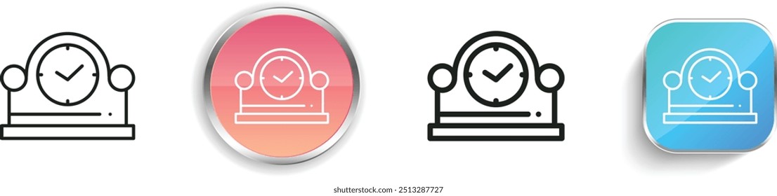 clock icon. Thin Linear, Regular and Button Style Design Isolated On White Background