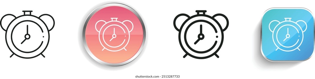 clock icon. Thin Linear, Regular and Button Style Design Isolated On White Background