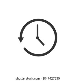 Clock icon, time, alarm sign. Vector illustration. Flat design.