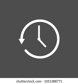 Clock icon, time, alarm sign. Vector illustration. Flat design.