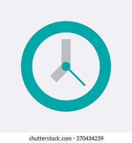 Clock icon. Time icon. Flat style design.