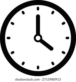 Icono del reloj: símbolo de reloj de hora y minuto para horario y alarma