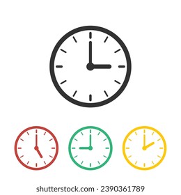 Clock icon. Time icon isolated on white background. Vector illustration