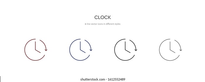 Clock icon .Time icon. Clock line icons in different styles.Vector illustration, EPS10.