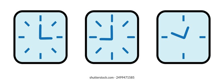 Clock icon. Time and Clock line icons. Watch, Timer, Date, Current time vector linear icon set. Watch icon. Eps 10.