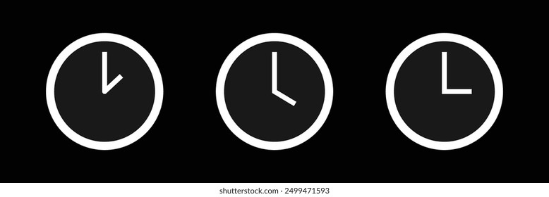 Uhrsymbol. Zeit- und Uhrzeilensymbole Uhr, Zeitgeber, Datum, Aktuelle Zeit, Vektorgrafiksymbol. Symbol ansehen. EPS 10.