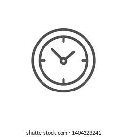 Clock icon, Time line outline sign, Hour linear thin symbol, flat design for web, website, mobile app.